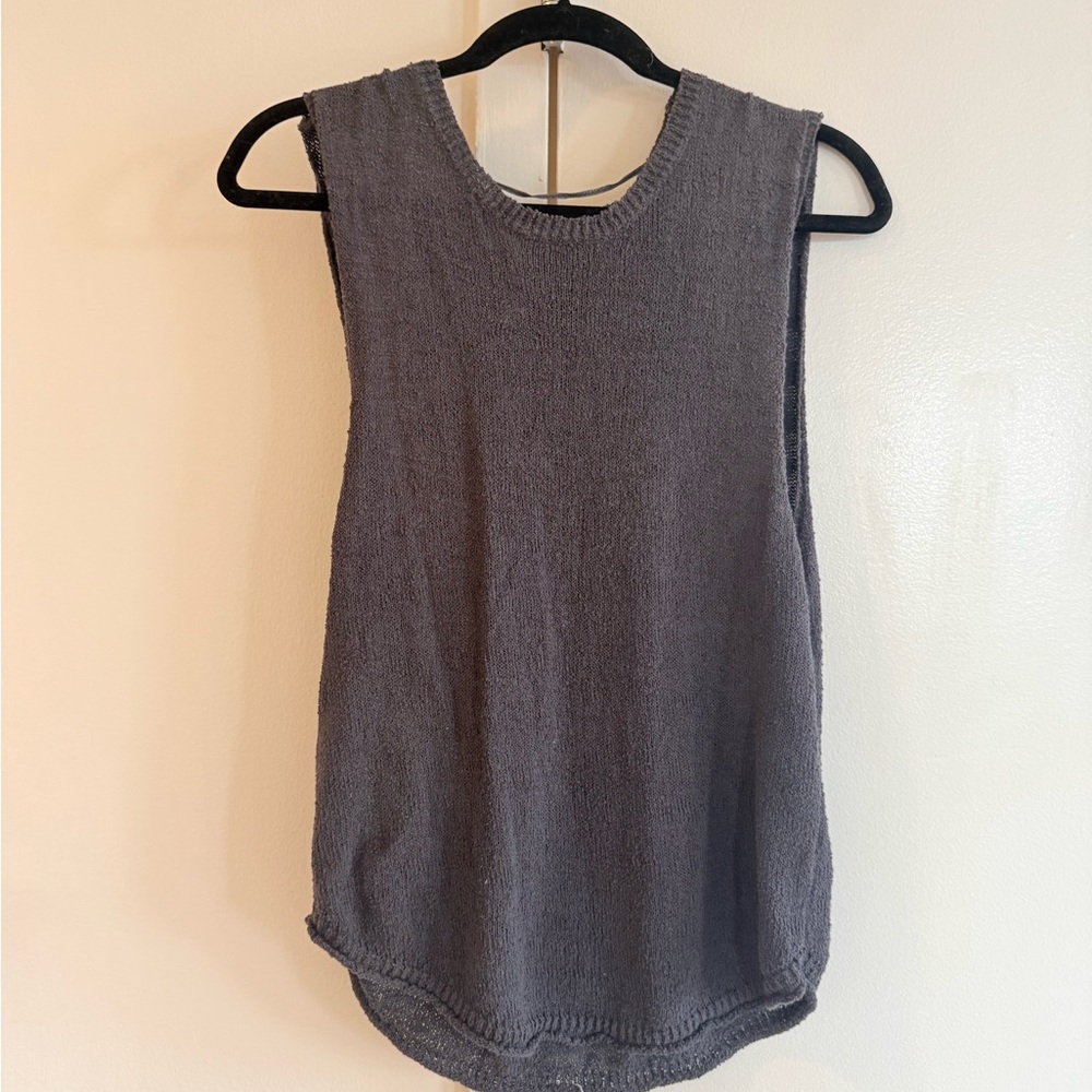 Free People Charcoal Knit Tank Top